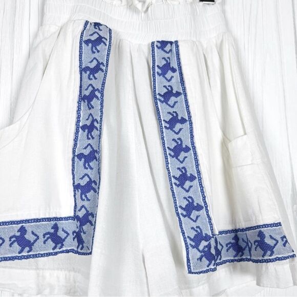 NWT Lace Top & Short Set Embroidered 100% Cotton White Blue Size S - Picture 7 of 9